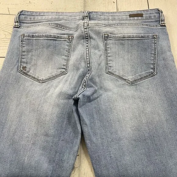 Kut from the Kloth Women's Size 8 Blue Low-Rise Distressed Skinny Jeans - Picture 3 of 10